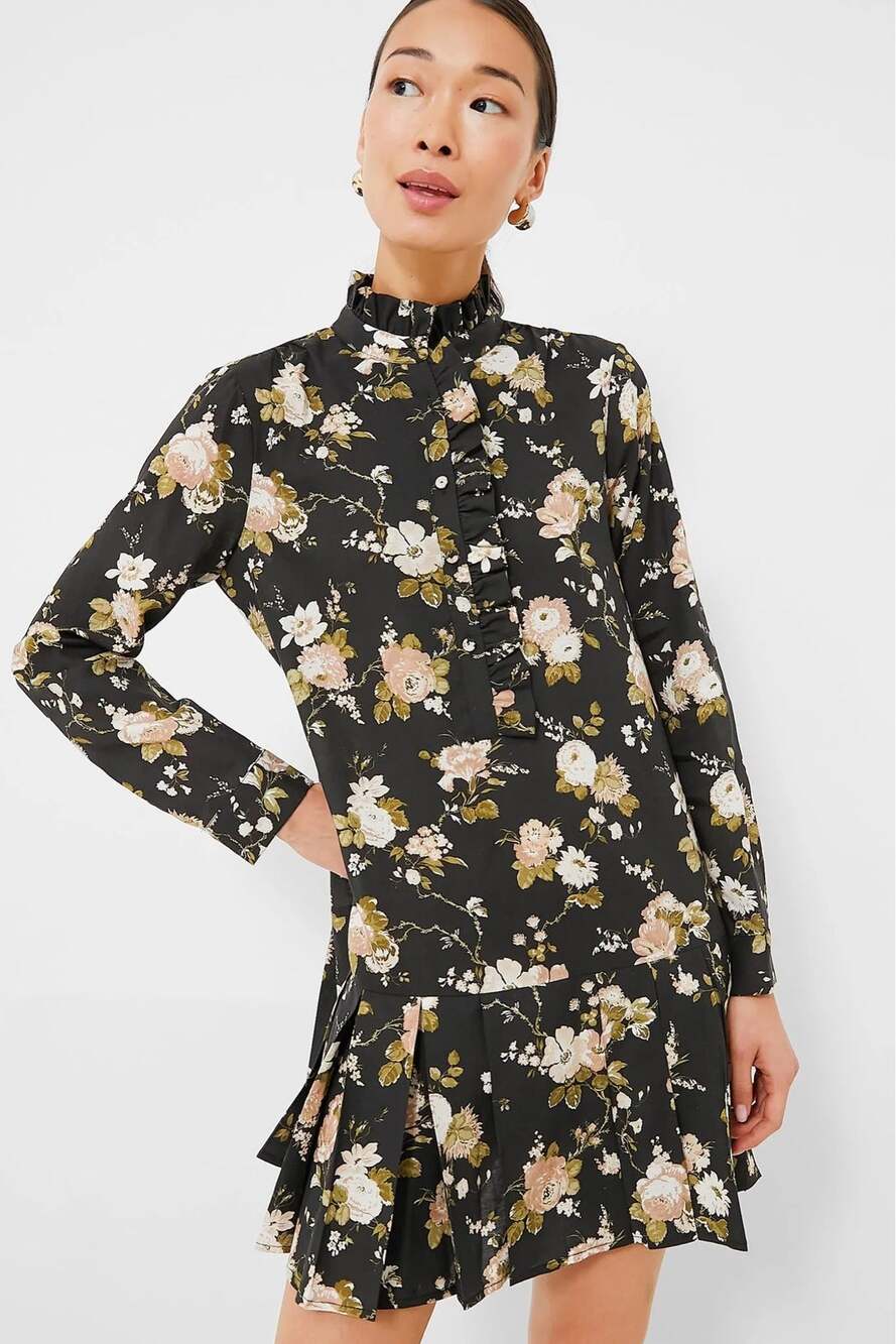 tuckernuck Midnight Garden Tate Dress M Linen blend